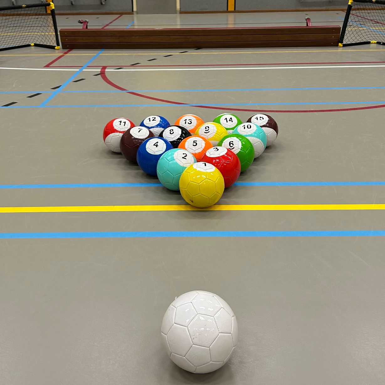 Biljart Voetbal ballen in veld